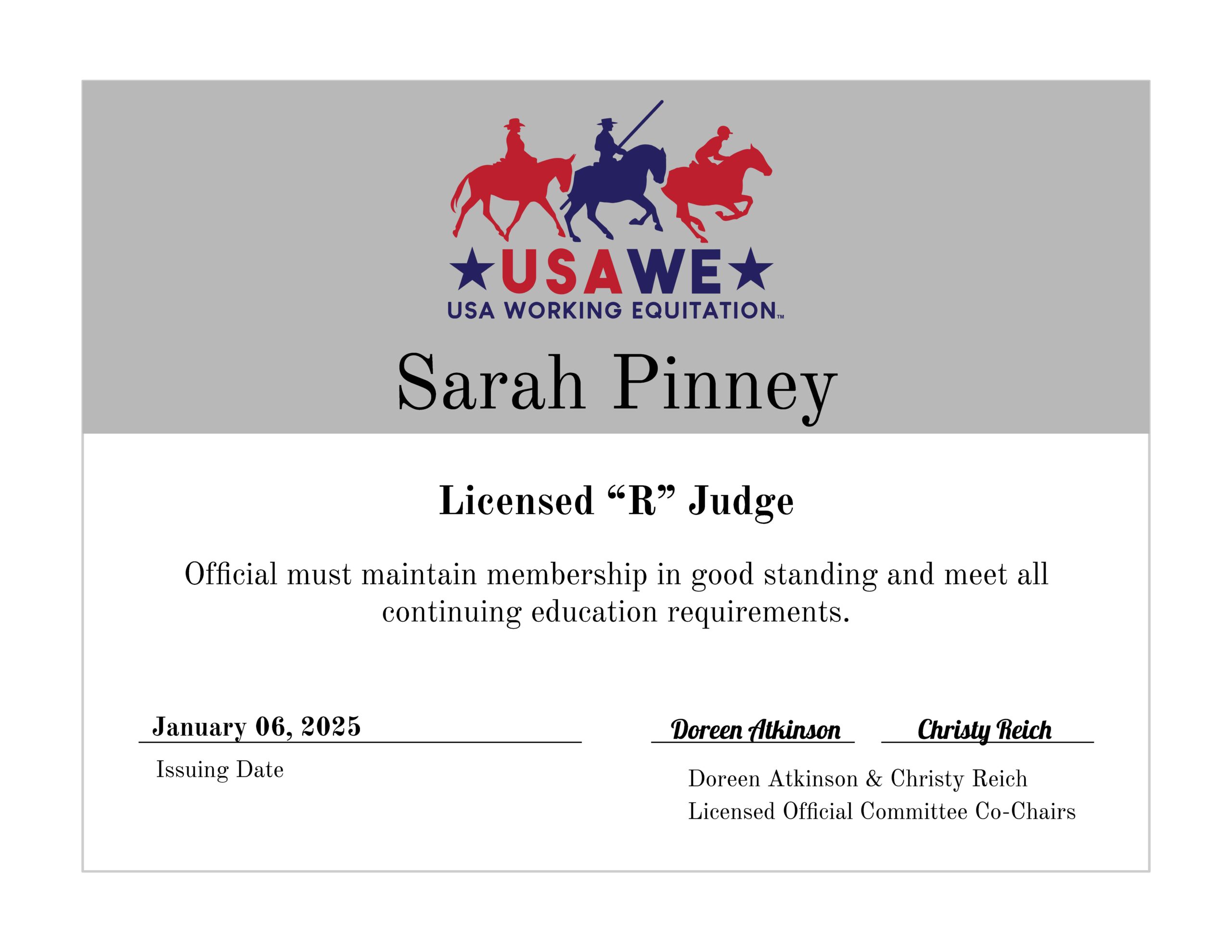 Sara Pinney USAWE R Judge